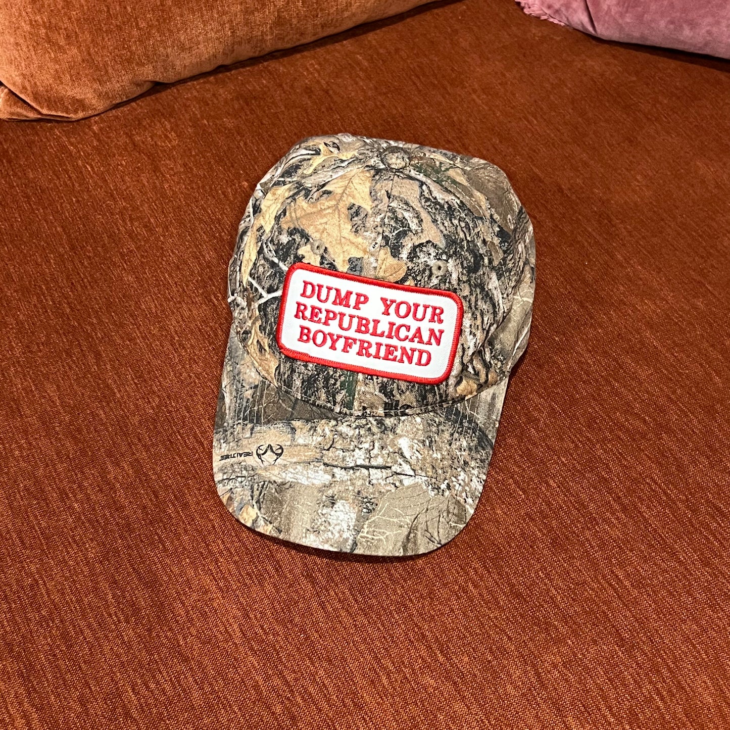 DUMP YOUR REPUBLICAN BOYFRIEND camo hat
